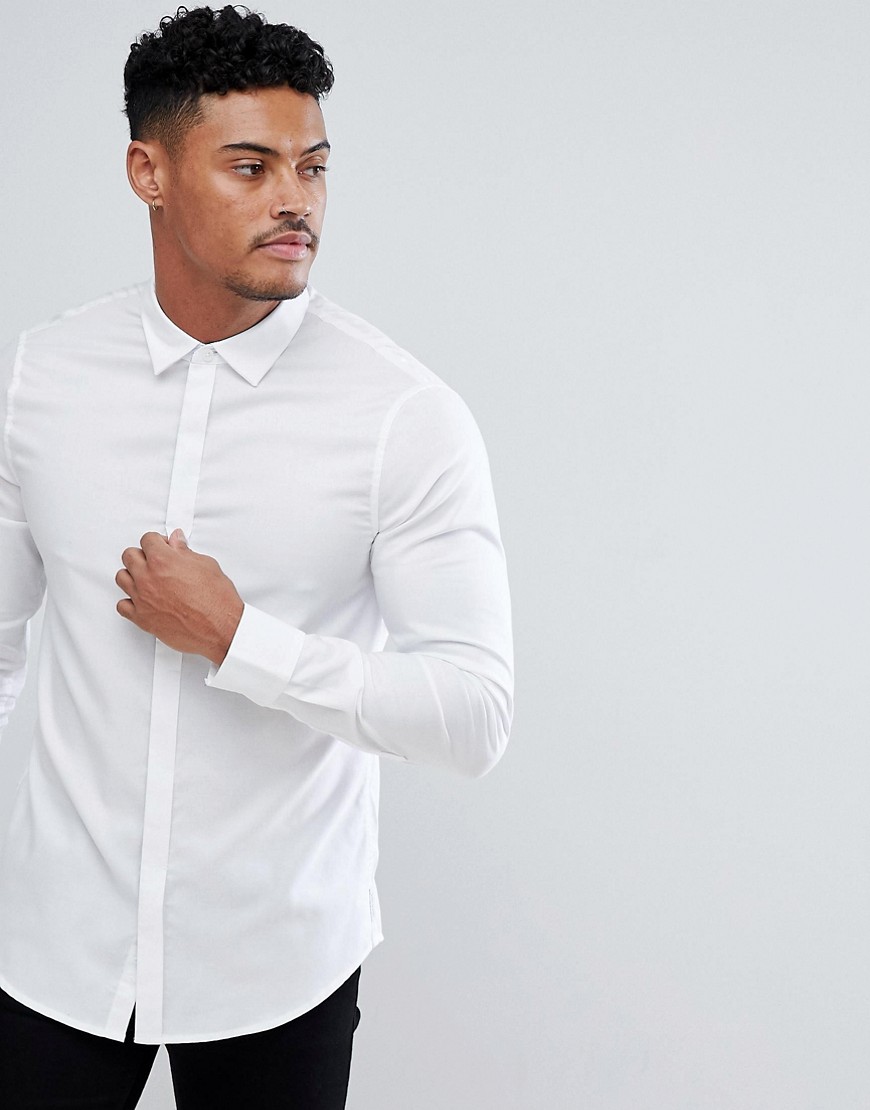Armani Exchange slim fit oxford shirt in white