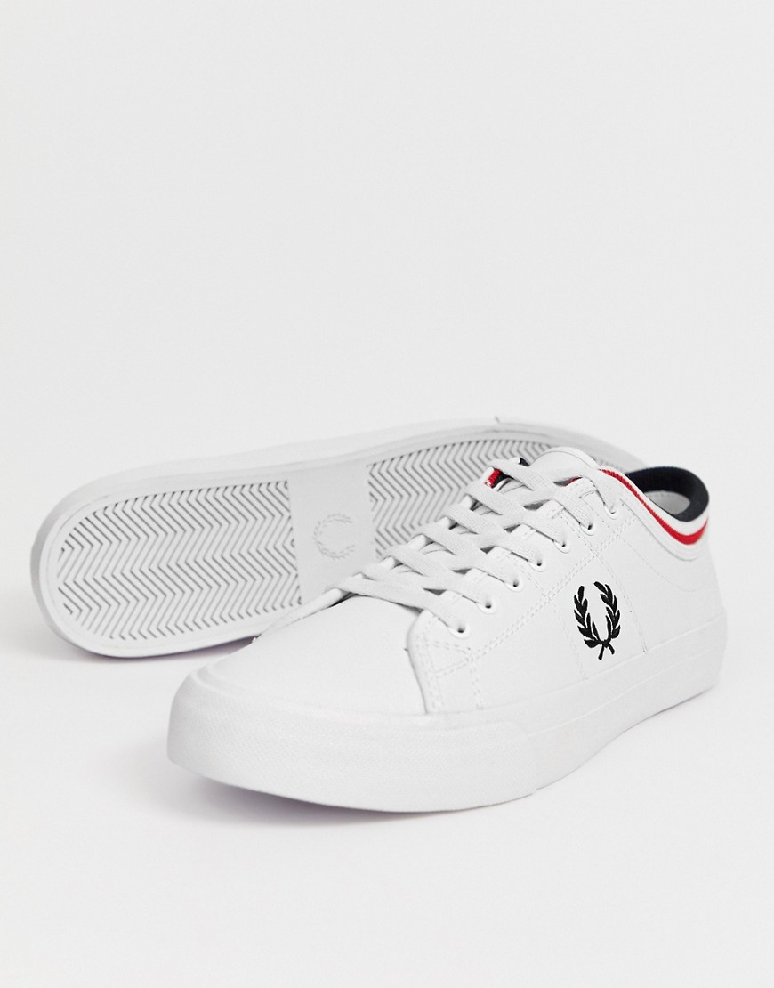 Fred Perry Kendrick tipped cuff leather trainers in white