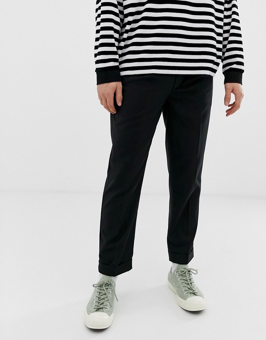 Bellfield cropped tapered trousers in black