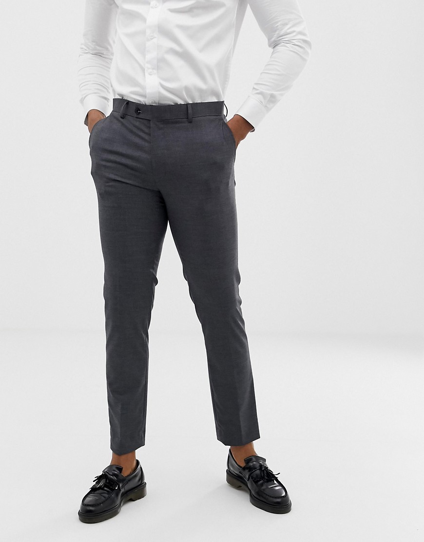 Avail London slim fit suit trousers in grey