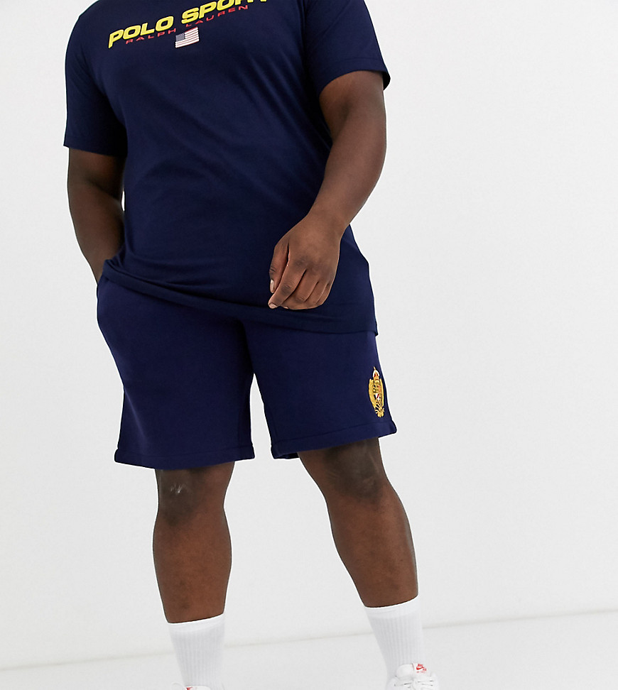Polo Ralph Lauren Big & Tall crest logo cut off sweat shorts in navy