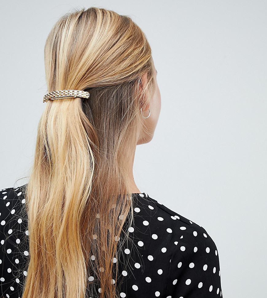 Designb gold chain detail hair clip
