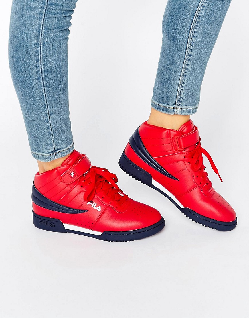 Fila F-13 Mid Trainers In Red - Red