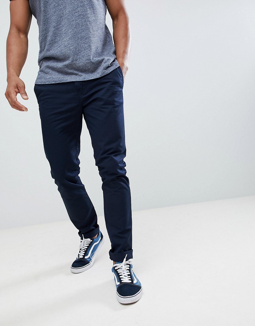 United Colors of Benetton Slim Fit Chinos in Navy - 06u