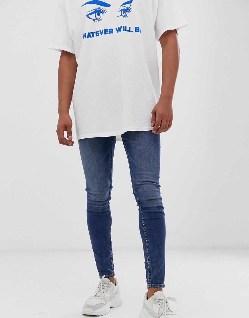 Cheap Monday Him Spray Super Skinny Jeans In Mid Blue