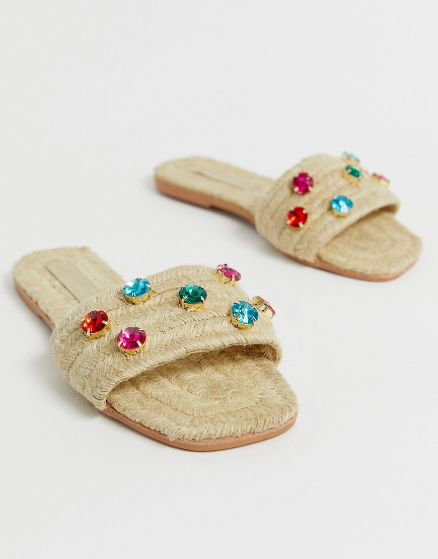 ASOS DESIGN Jayme gem embellished espadrille sandals