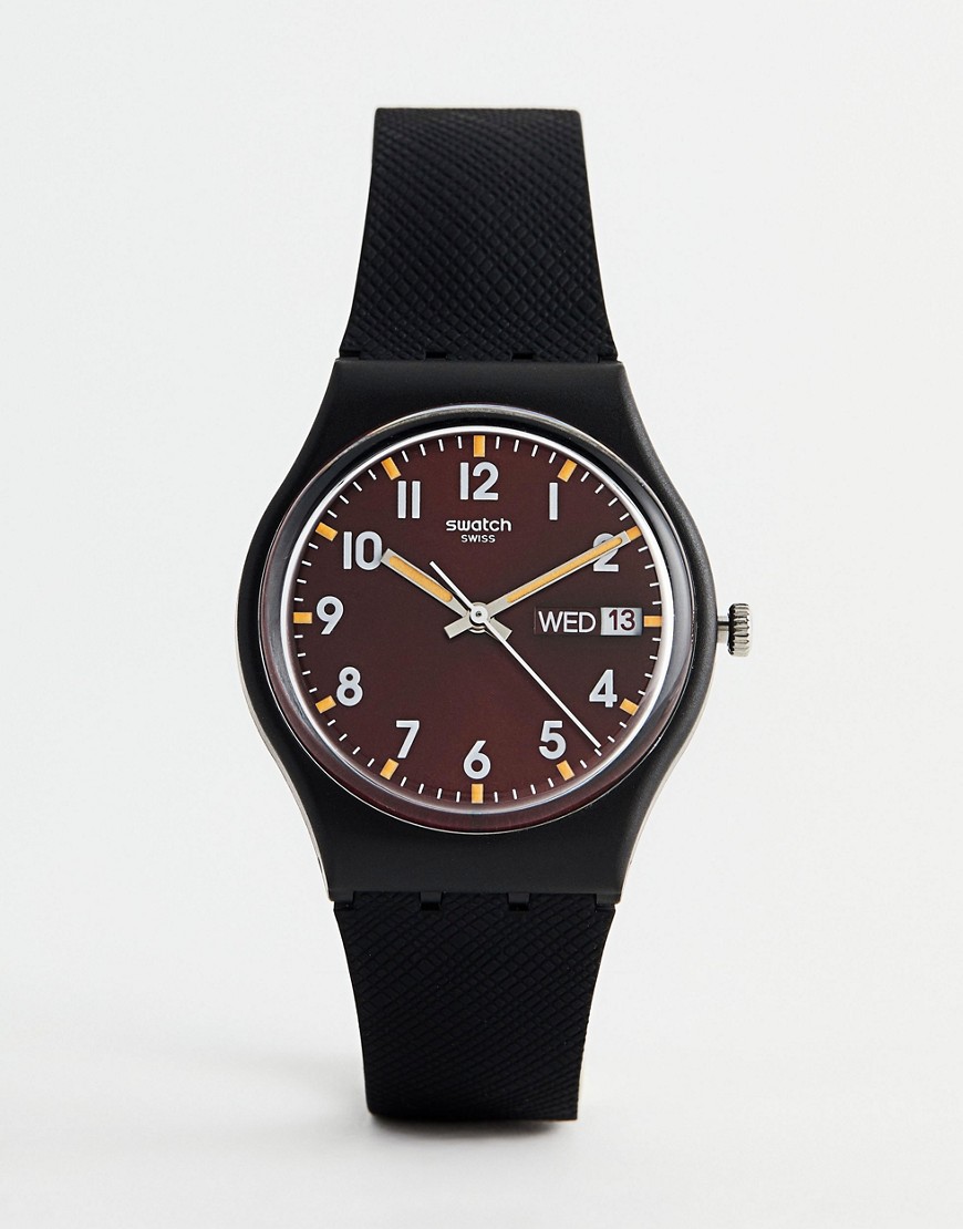 Swatch GB753 Original Sir Red Watch In Black