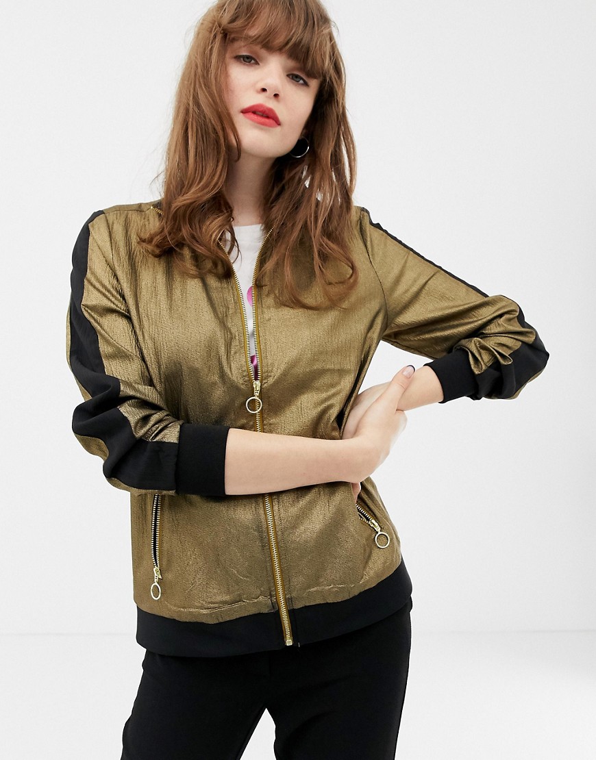 Soaked In Luxury Gold Retro Tracksuit Jacket Coord