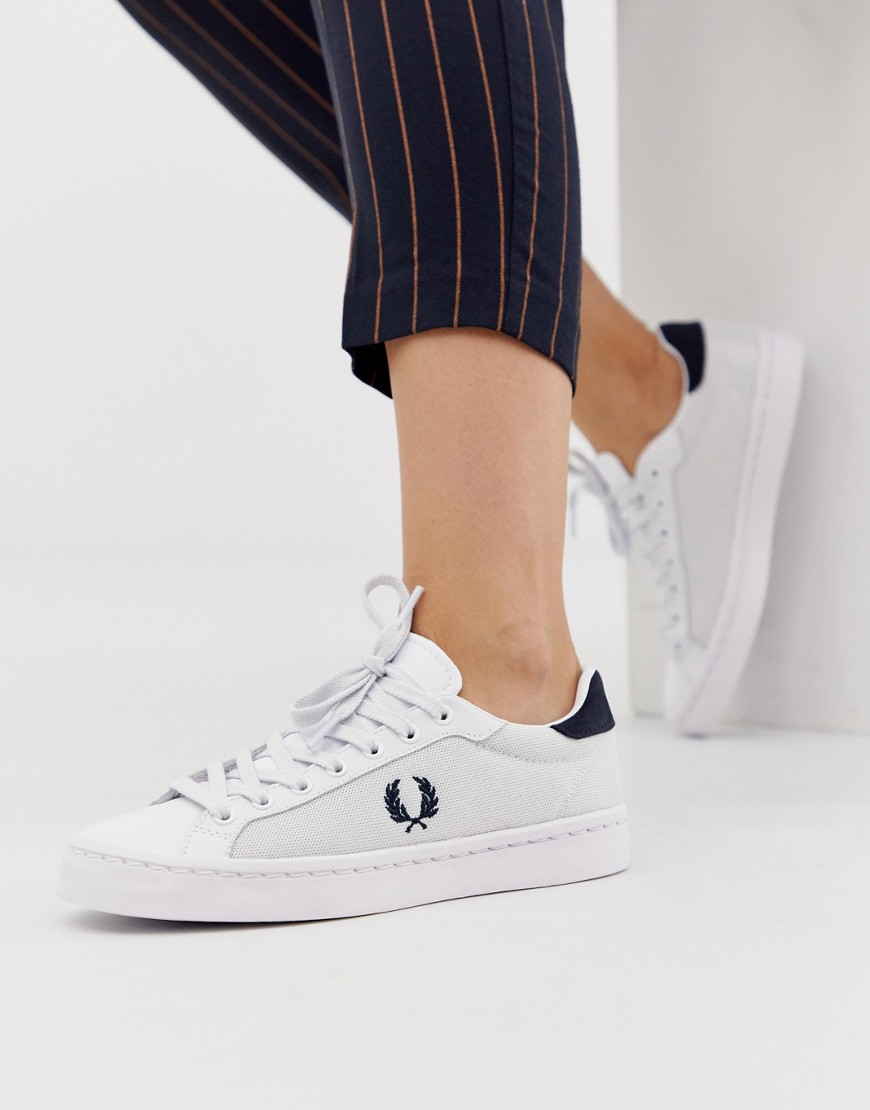 Fred Perry Mesh Detail Leather Trainer