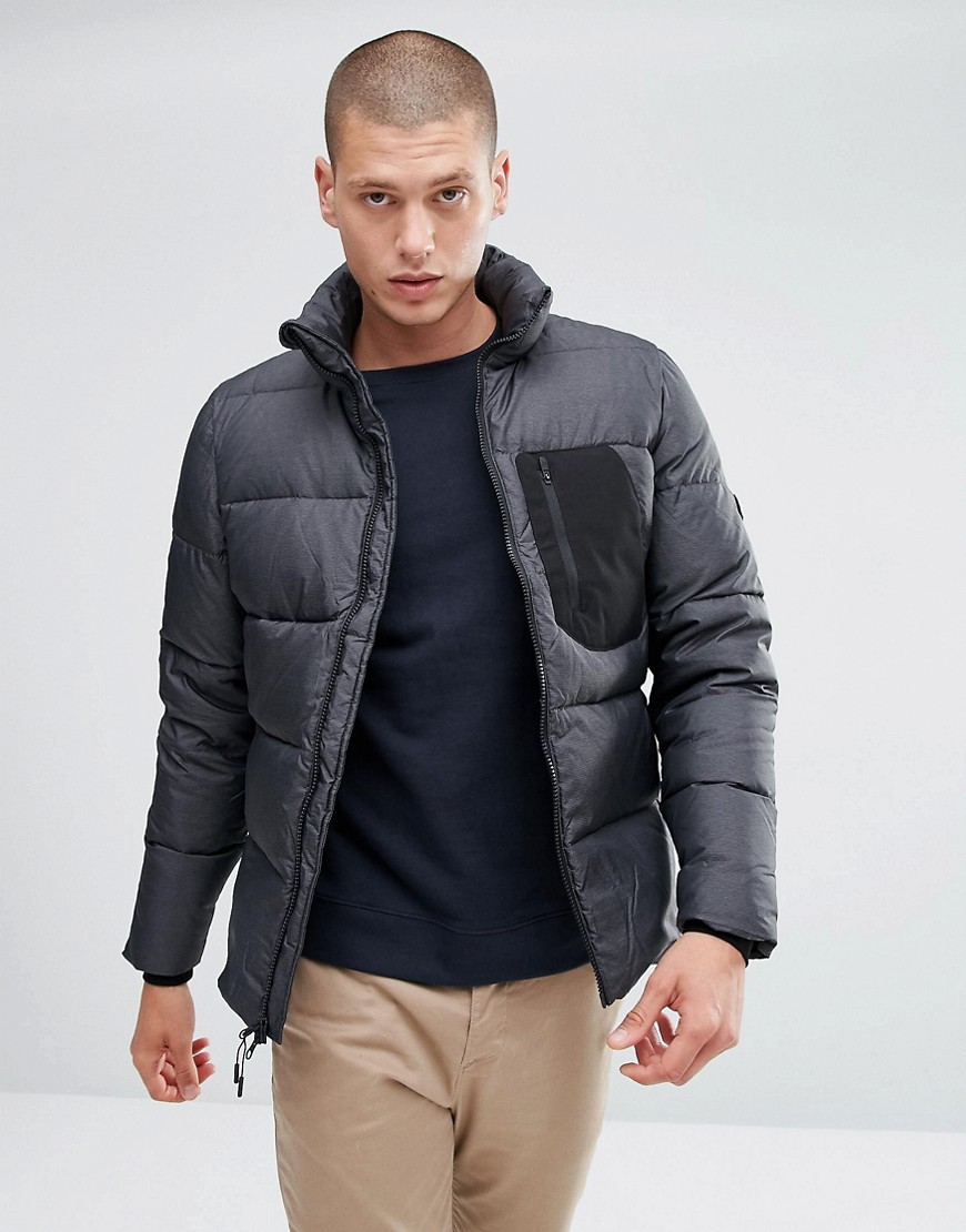 Penfield Hanlon Down Quilted Jacket Ripstop in Black