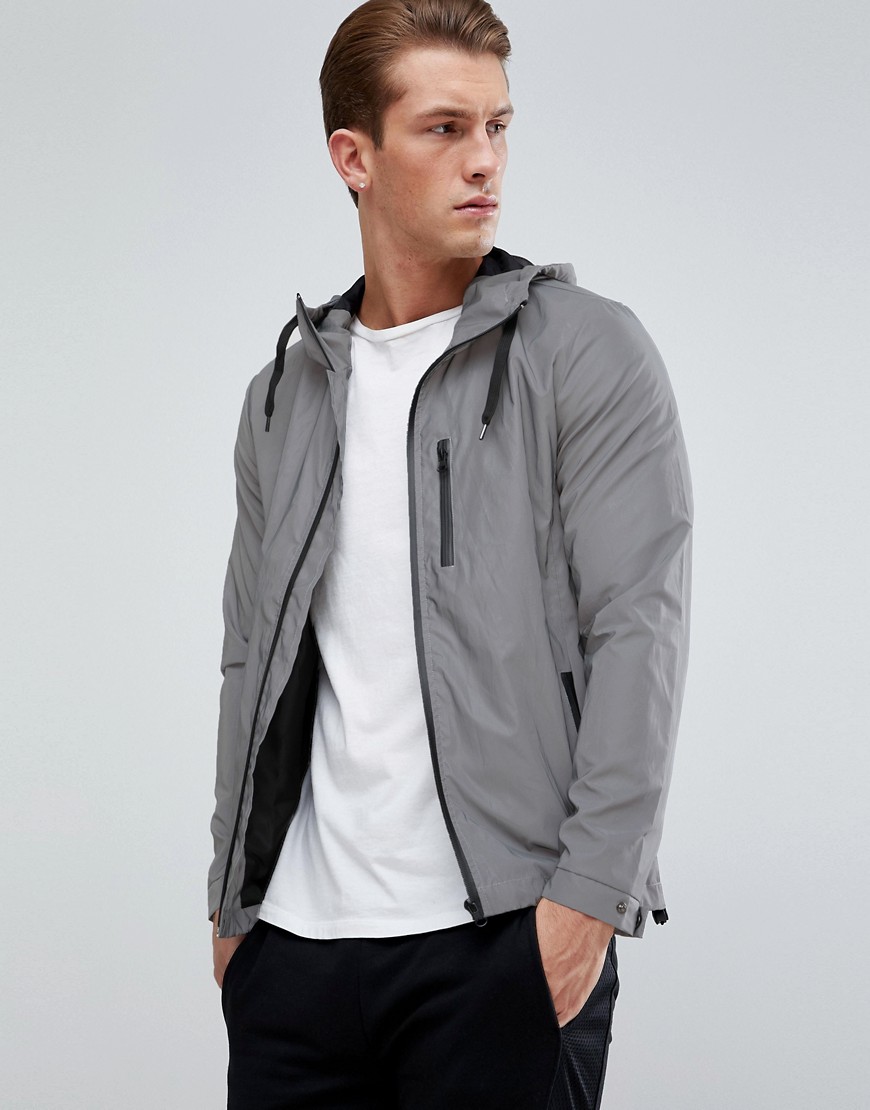 D-Struct Reflective Hooded Jacket - Silver