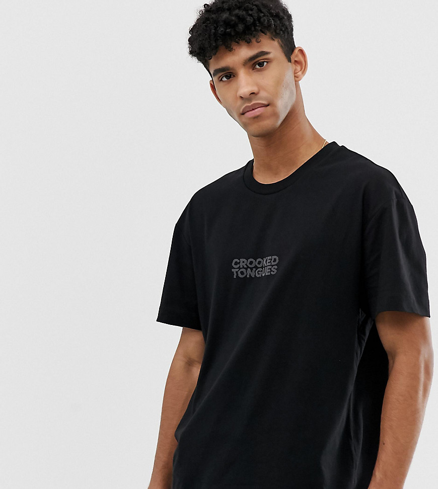 Crooked Tongues oversized t-shirt with reflective logo print