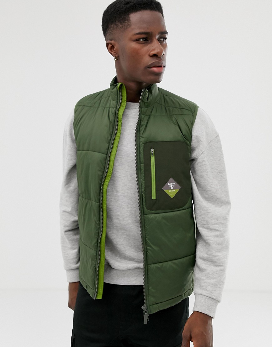 Barbour Beacon Kinder paded gilet in green