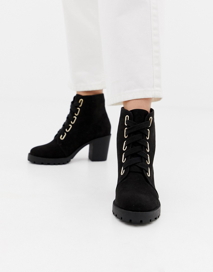 London Rebel Lace Up Chunky Boots