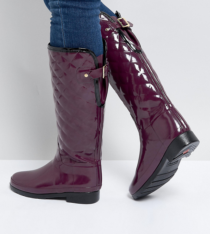 Hunter Refined Gloss Quilted Tall Wellie