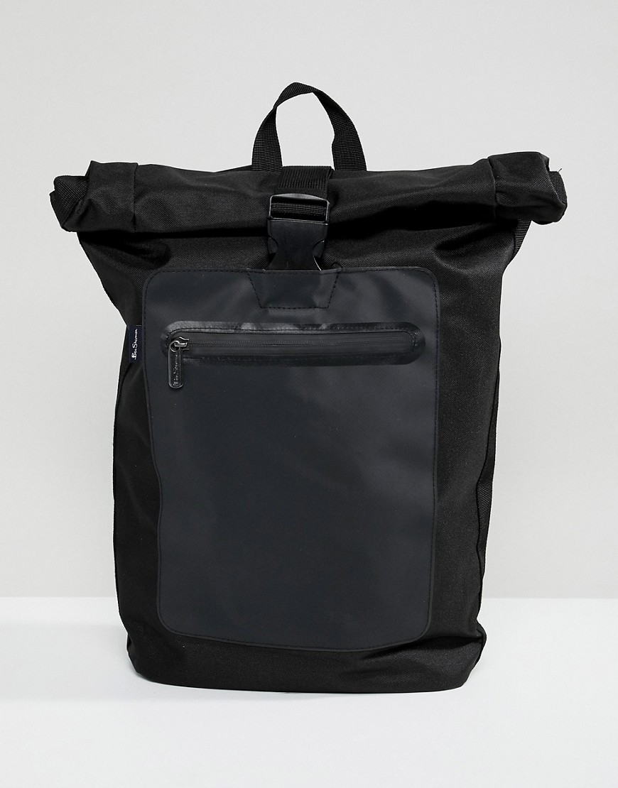 Ben Sherman roll top backpack - Black