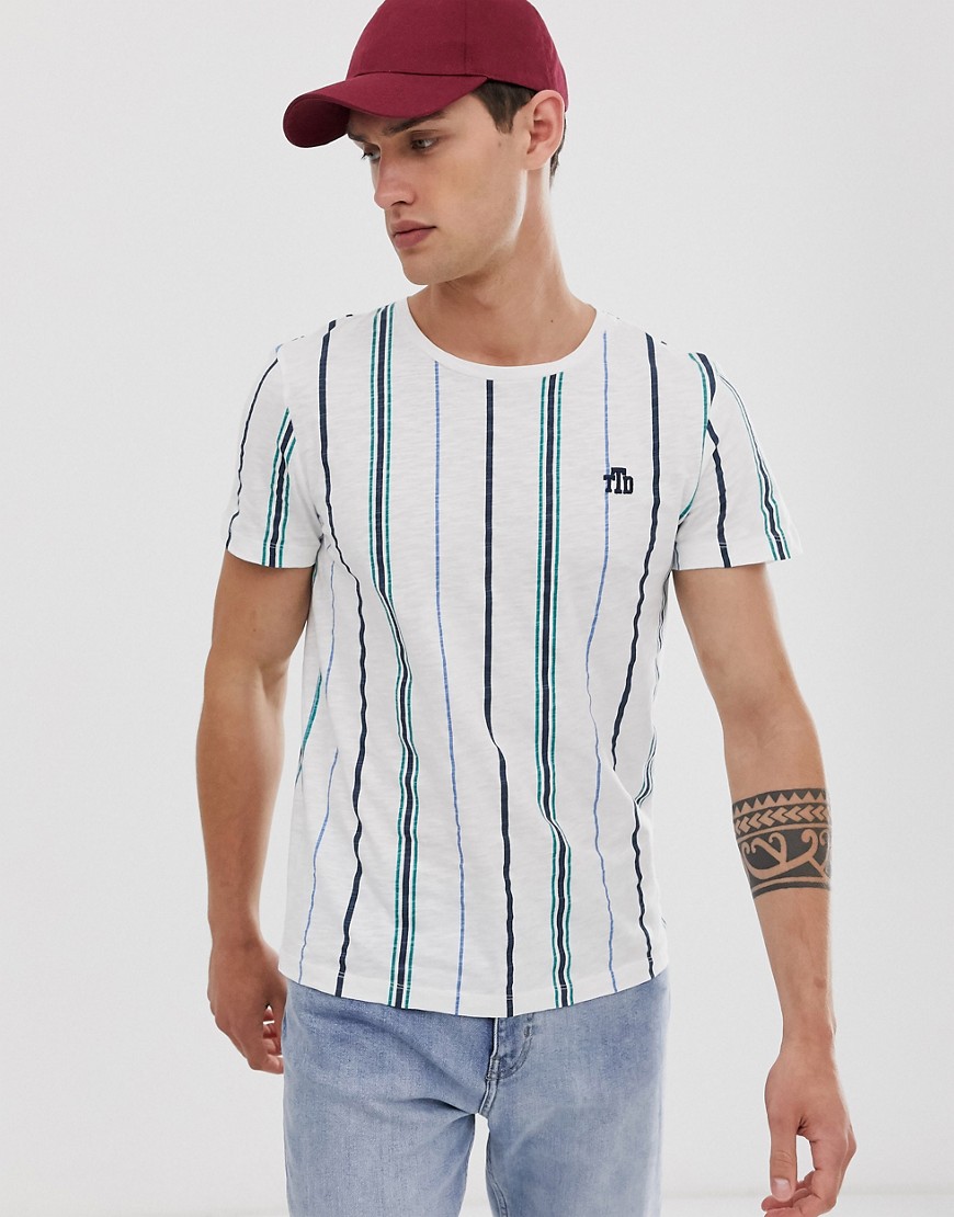 Tom Tailor t-shirt with vertical stripe in white