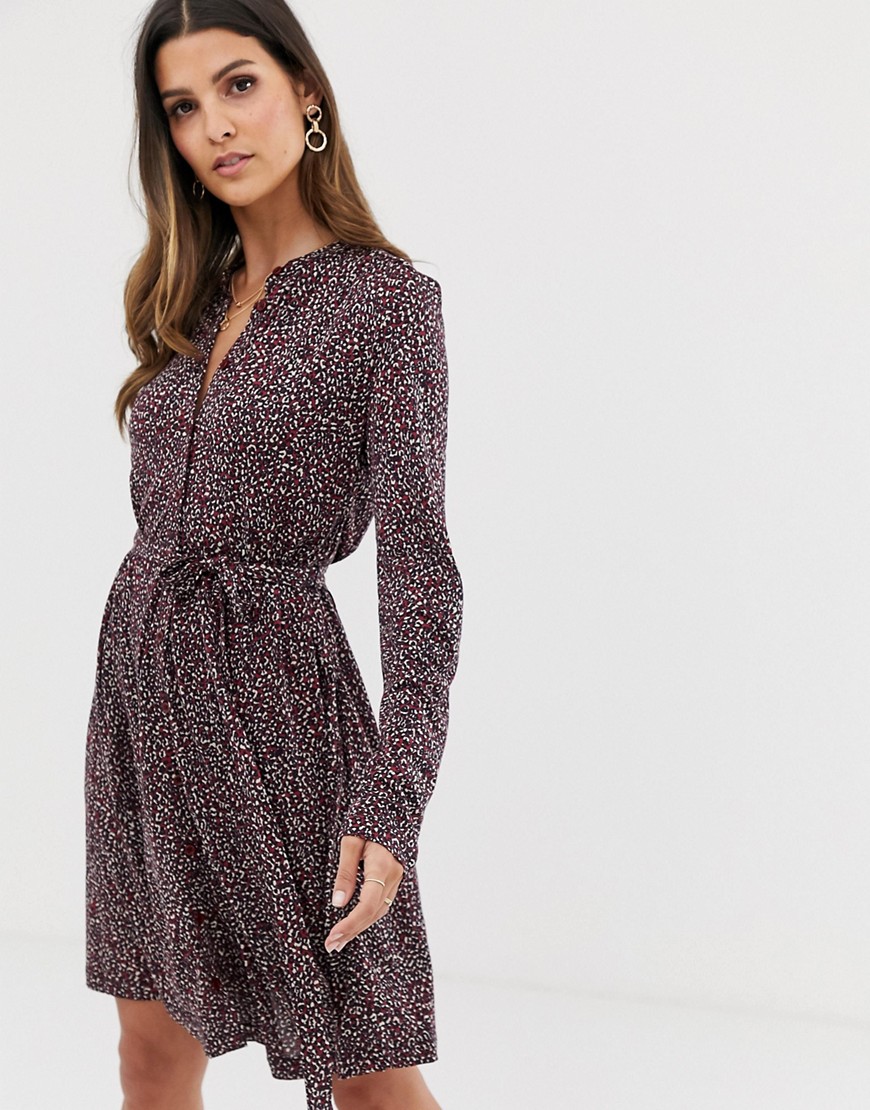 French Connection belted animal jersey shirt dress