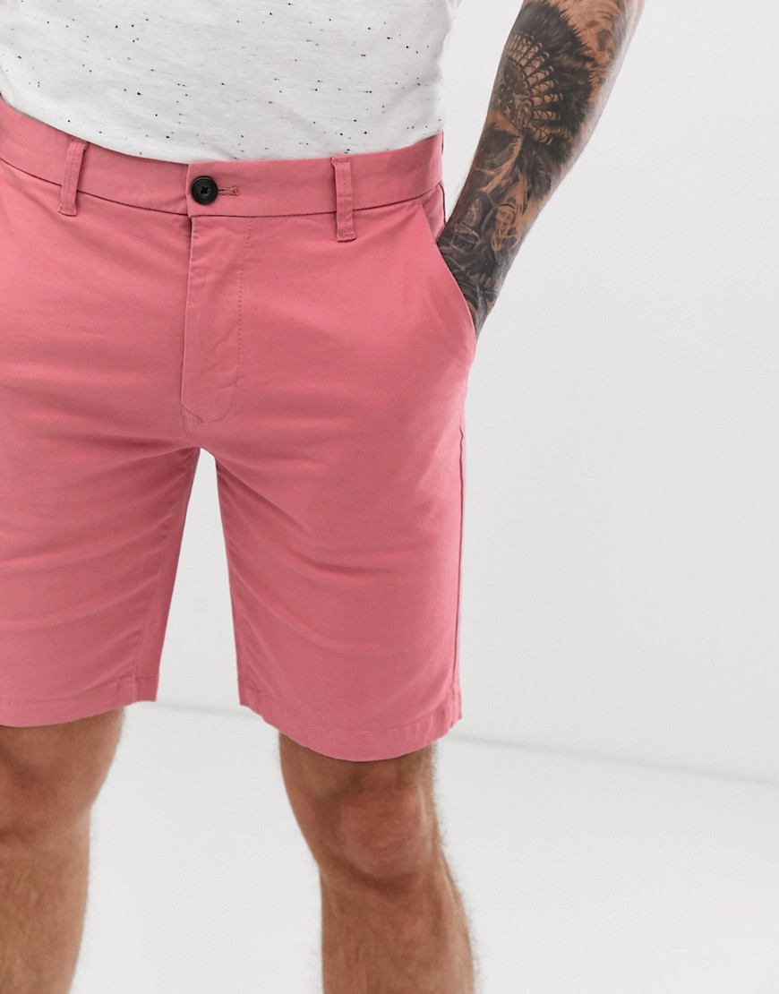Burton Menswear chino shorts in pink