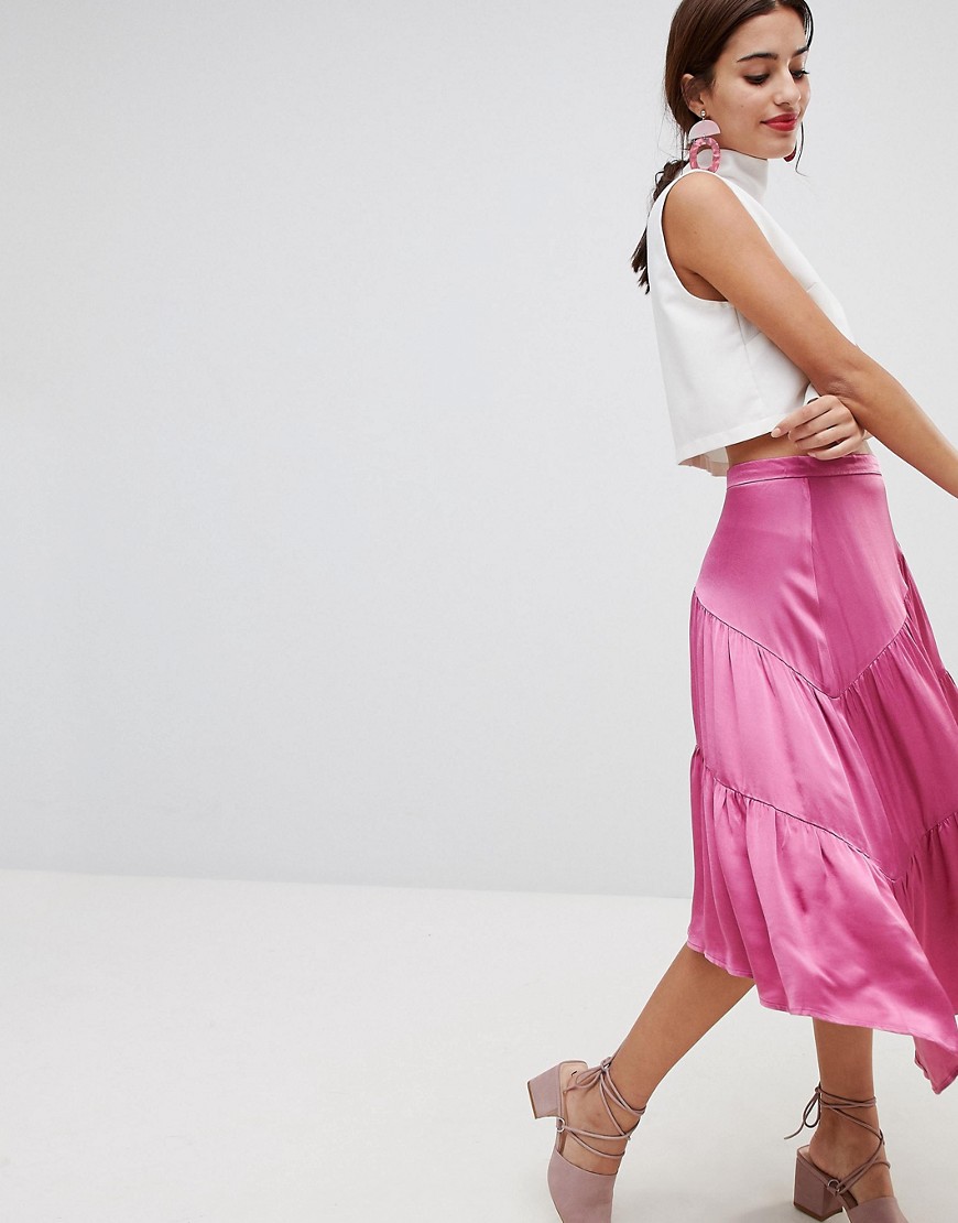 NA-KD Shiny Asymmetric Skirt