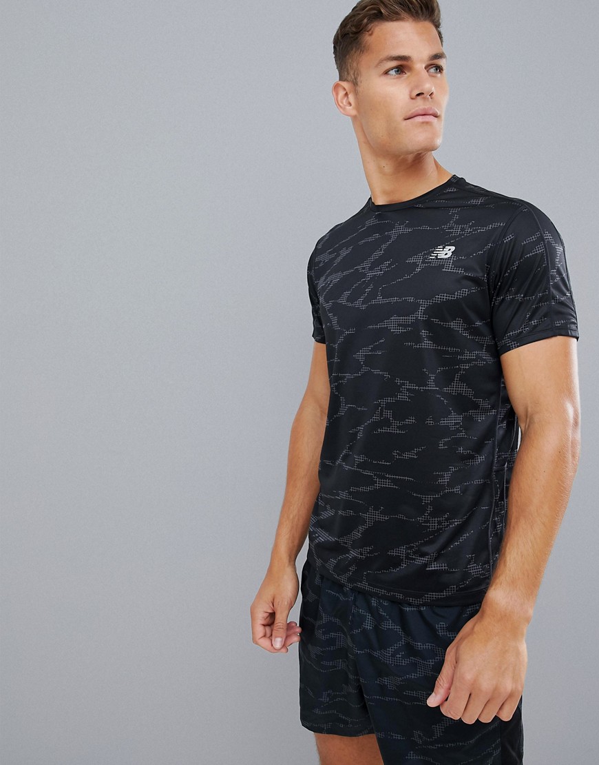 New Balance Running Camo Accelerate t-shirt in black