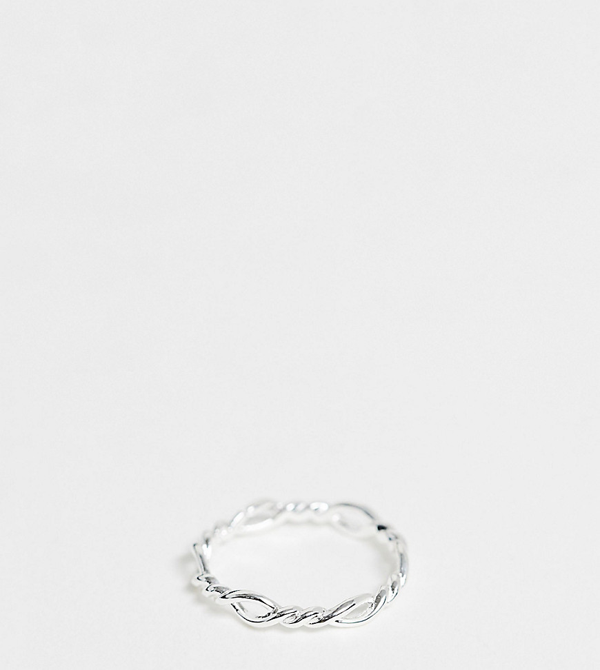 Asos Design Sterling Silver Ring In Twist Design