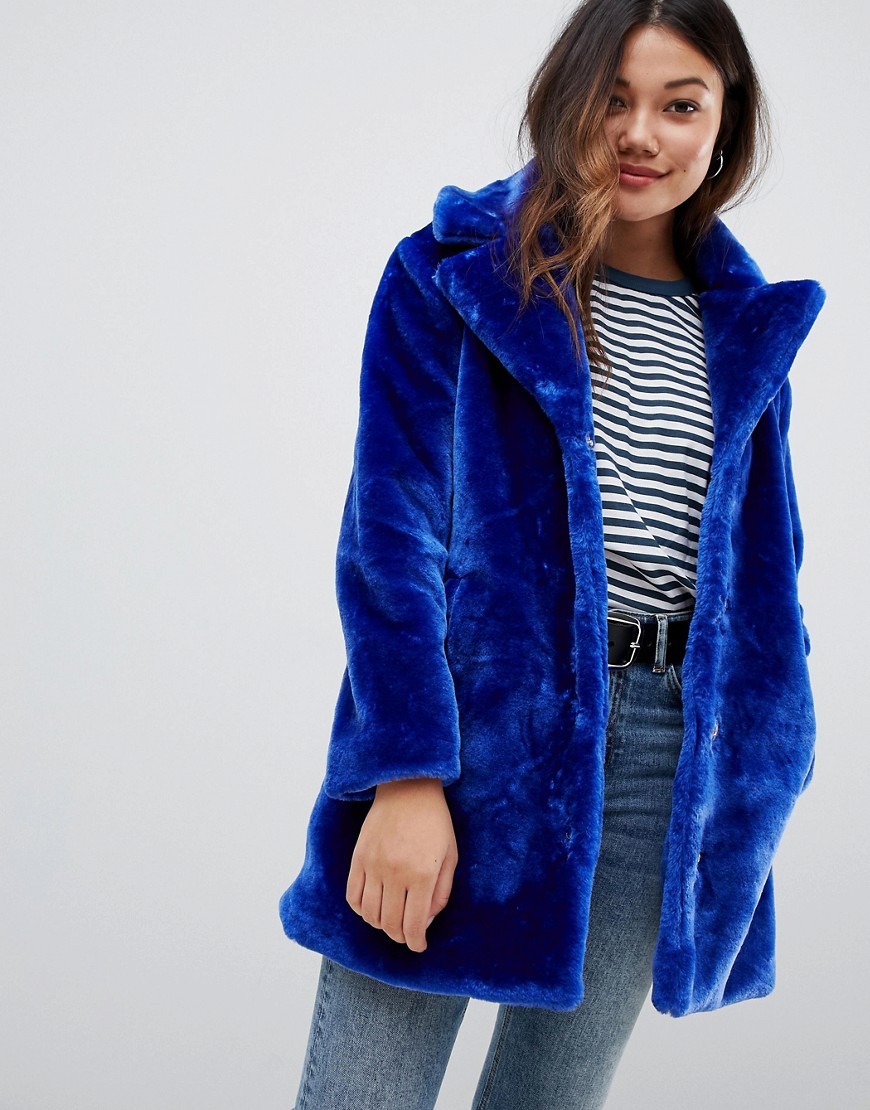 Brave Soul tasmin faux fur tailored coat