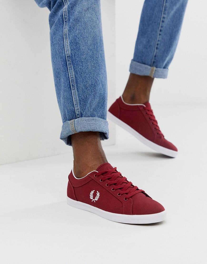 Fred Perry Baseline canvas trainers in red