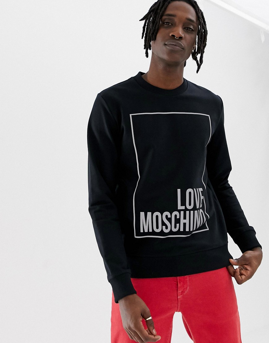 Love Moschino box logo sweatshirt in reflective