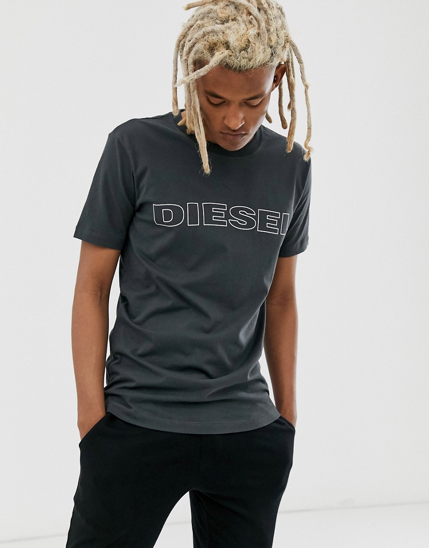 Diesel Umlt-Jake logo loungewear t-shirt in charcoal