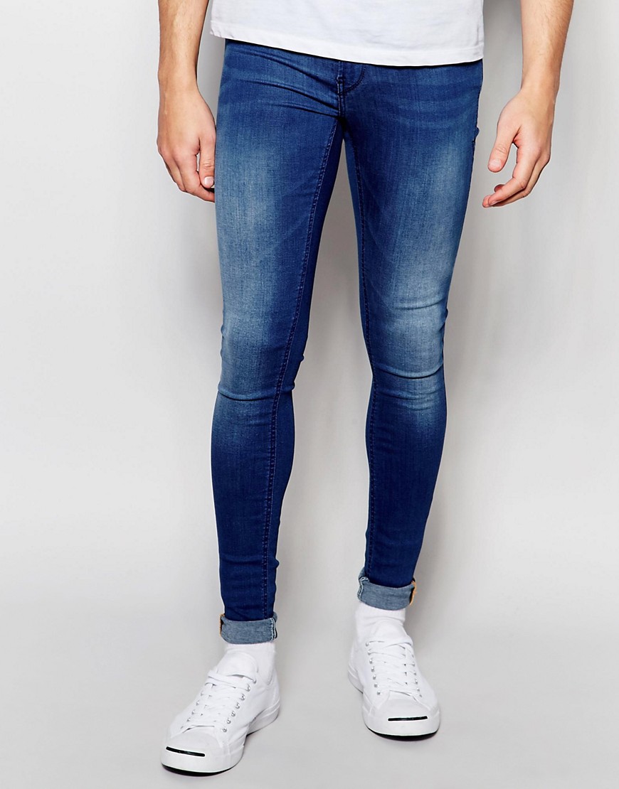 Blend | Blend Flurry Extreme Super Skinny Jeans in Mid Blue at ASOS