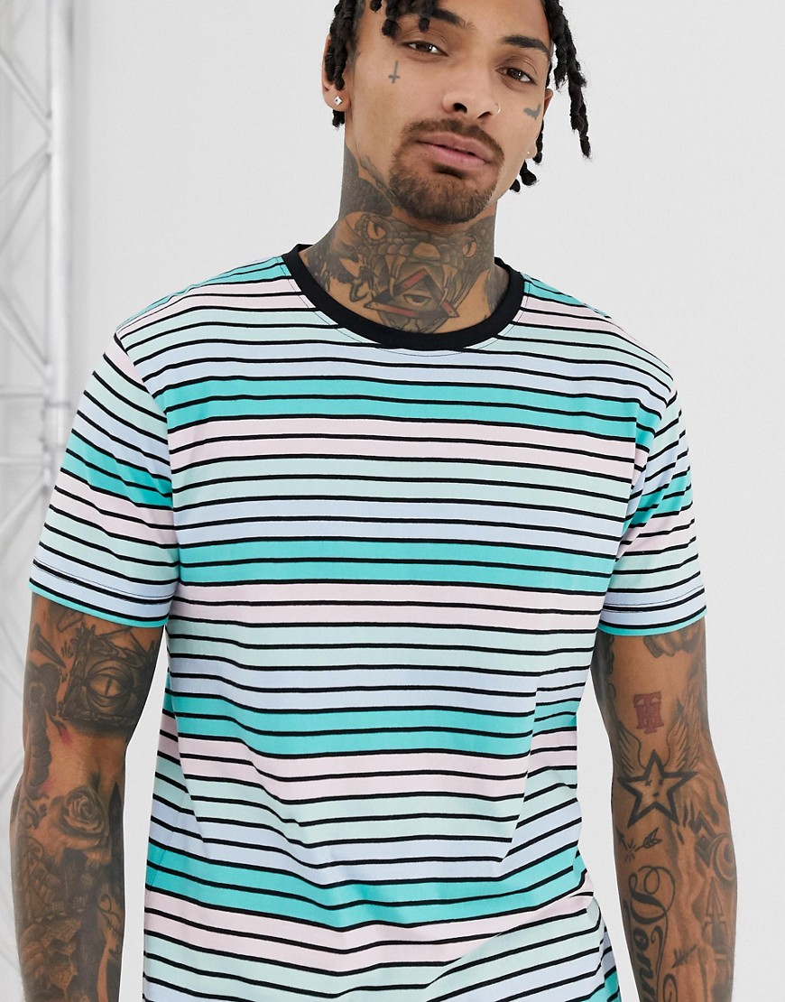 D-Struct pastel stripe t-shirt