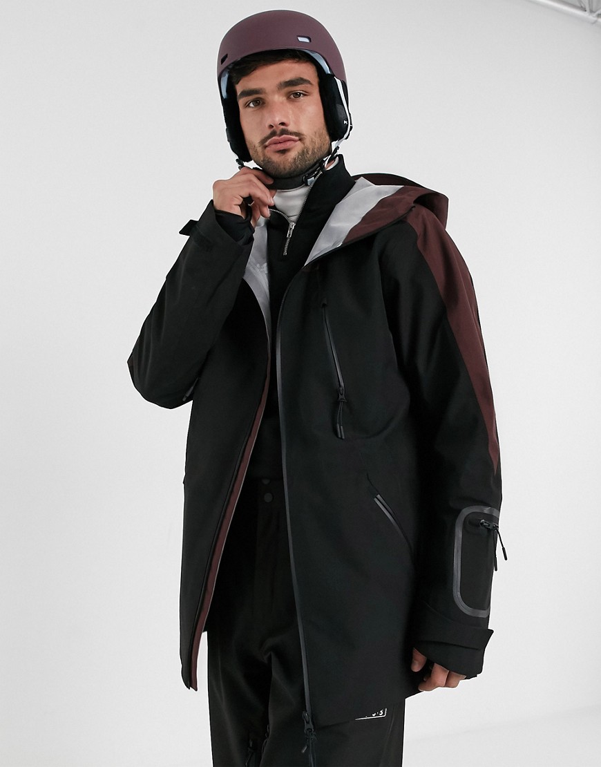 ASOS 4505 ski hooded jacket with contrast panel