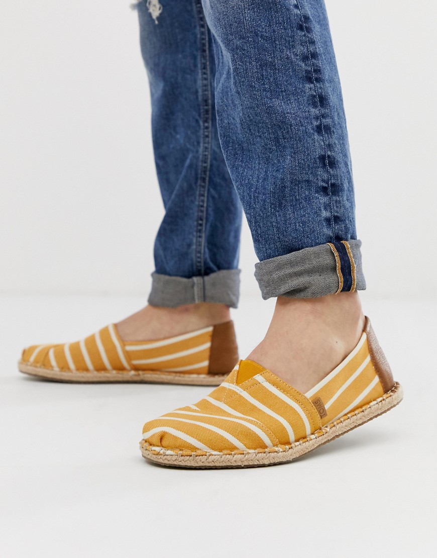 Toms alpargata yellow stripe espadrille shoes