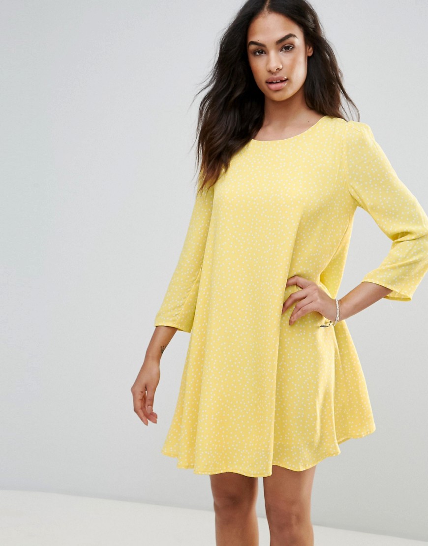 FRNCH Swing Dress With Puff Sleeves