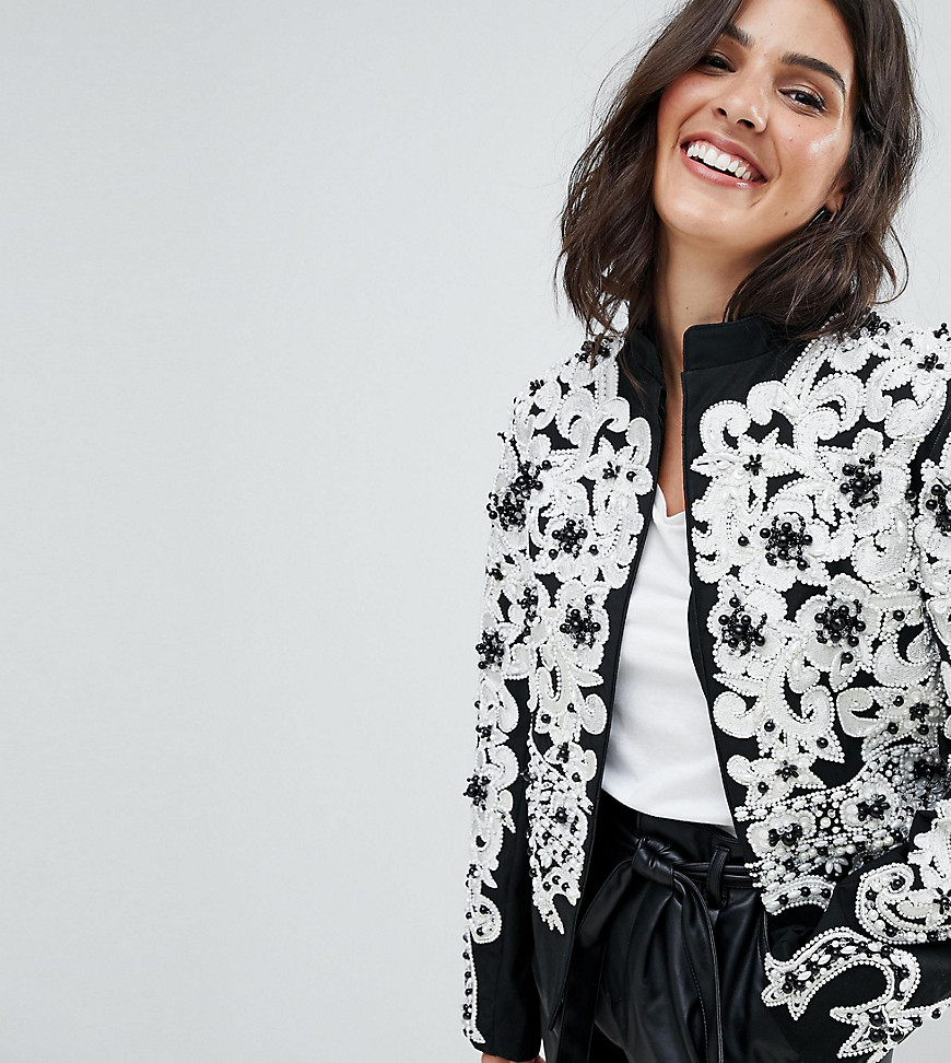 A Star Is Born Trophy Jacket with Statement Details - Monocrome
