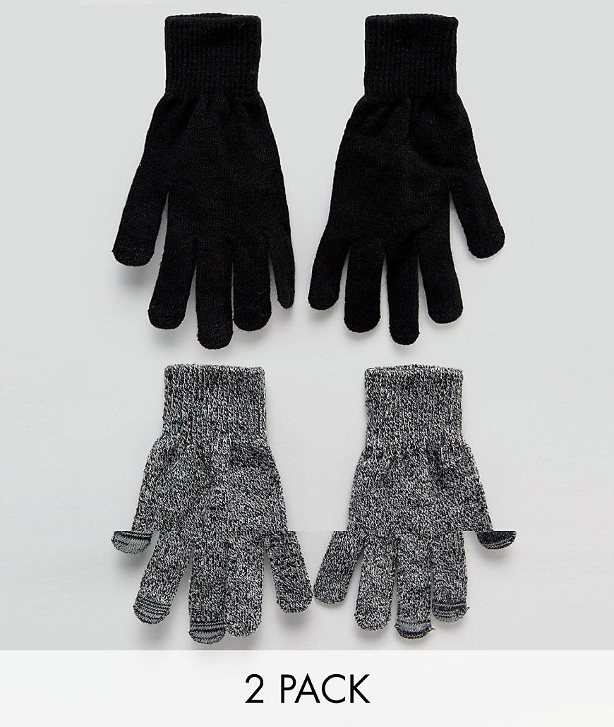 Набор из 2 пар перчаток для сенсорных гаджетов New Look - Черный 
