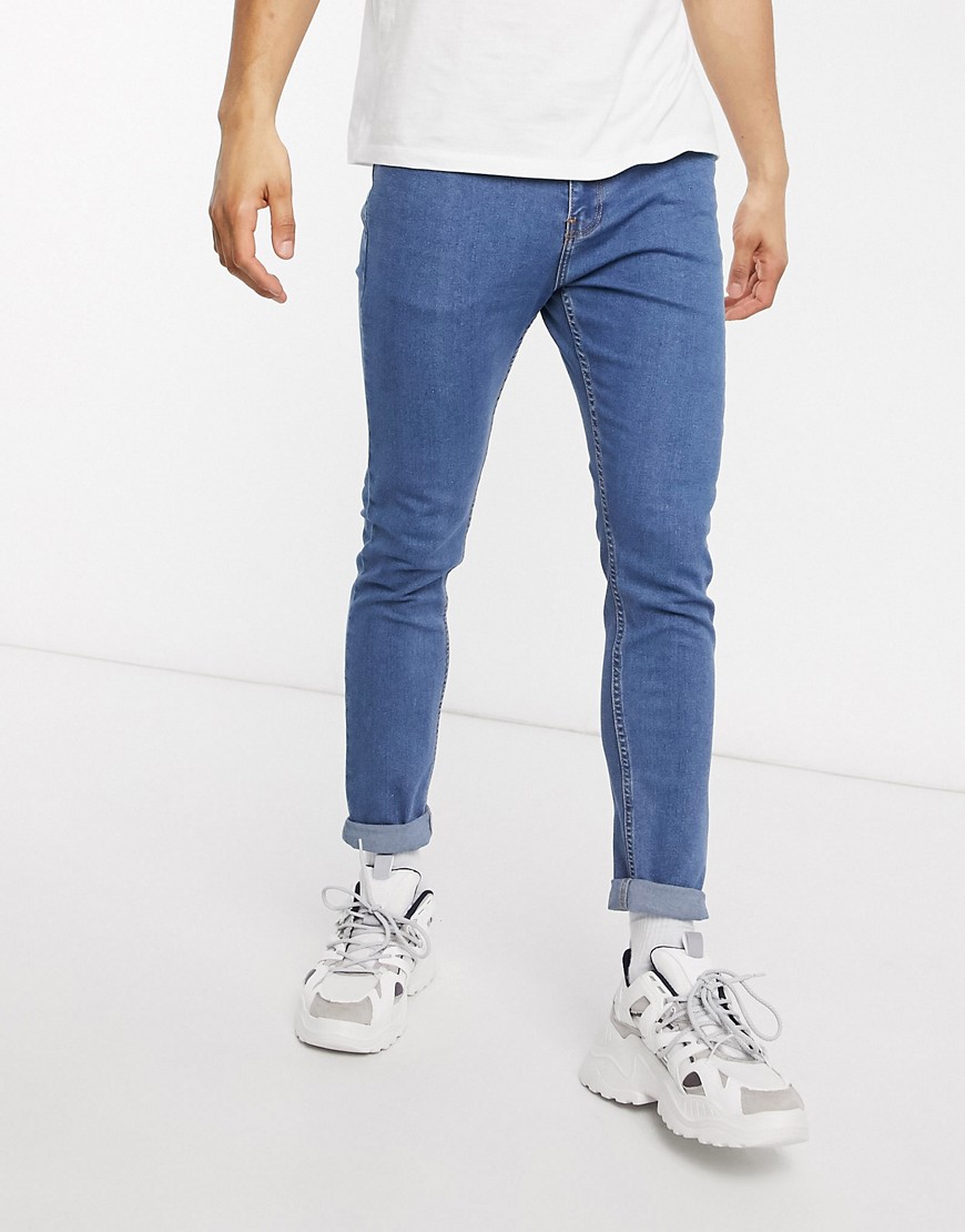 Bershka super skinny jeans in mid blue