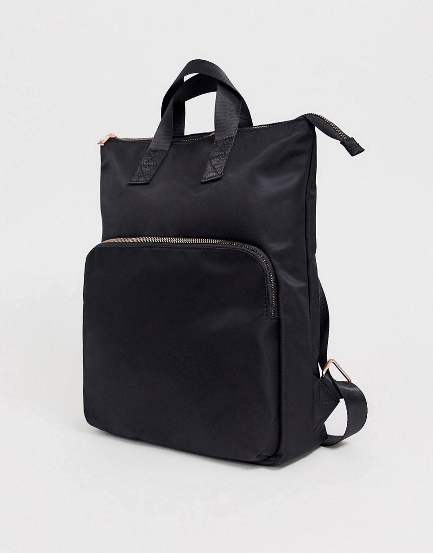 ASOS DESIGN laptop backpack with rose gold detail