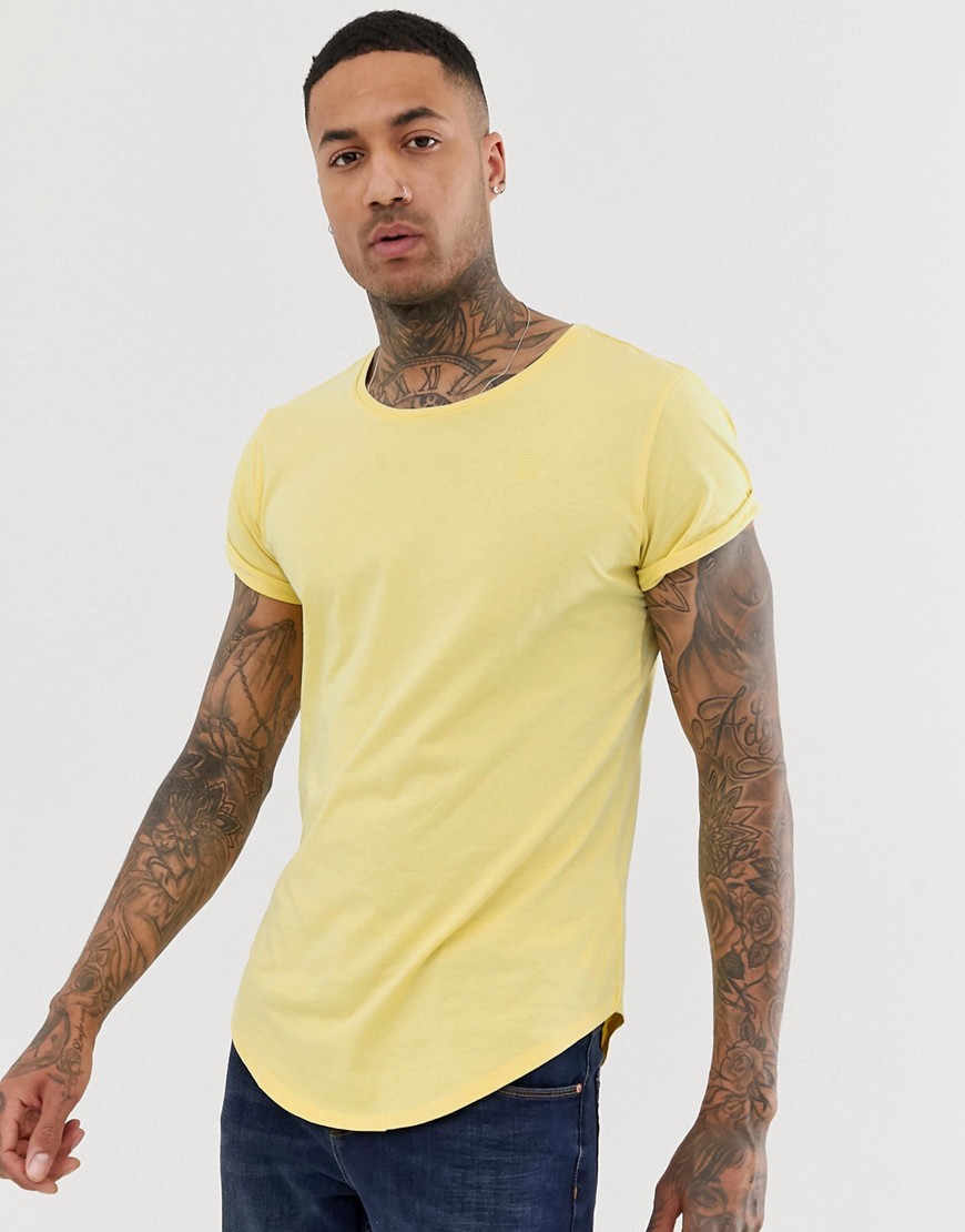 G-Star Vontoni long line t-shirt in yellow