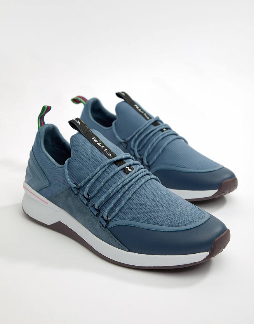 PS Paul Smith Rapid speed lace knitted trainers in slate blue
