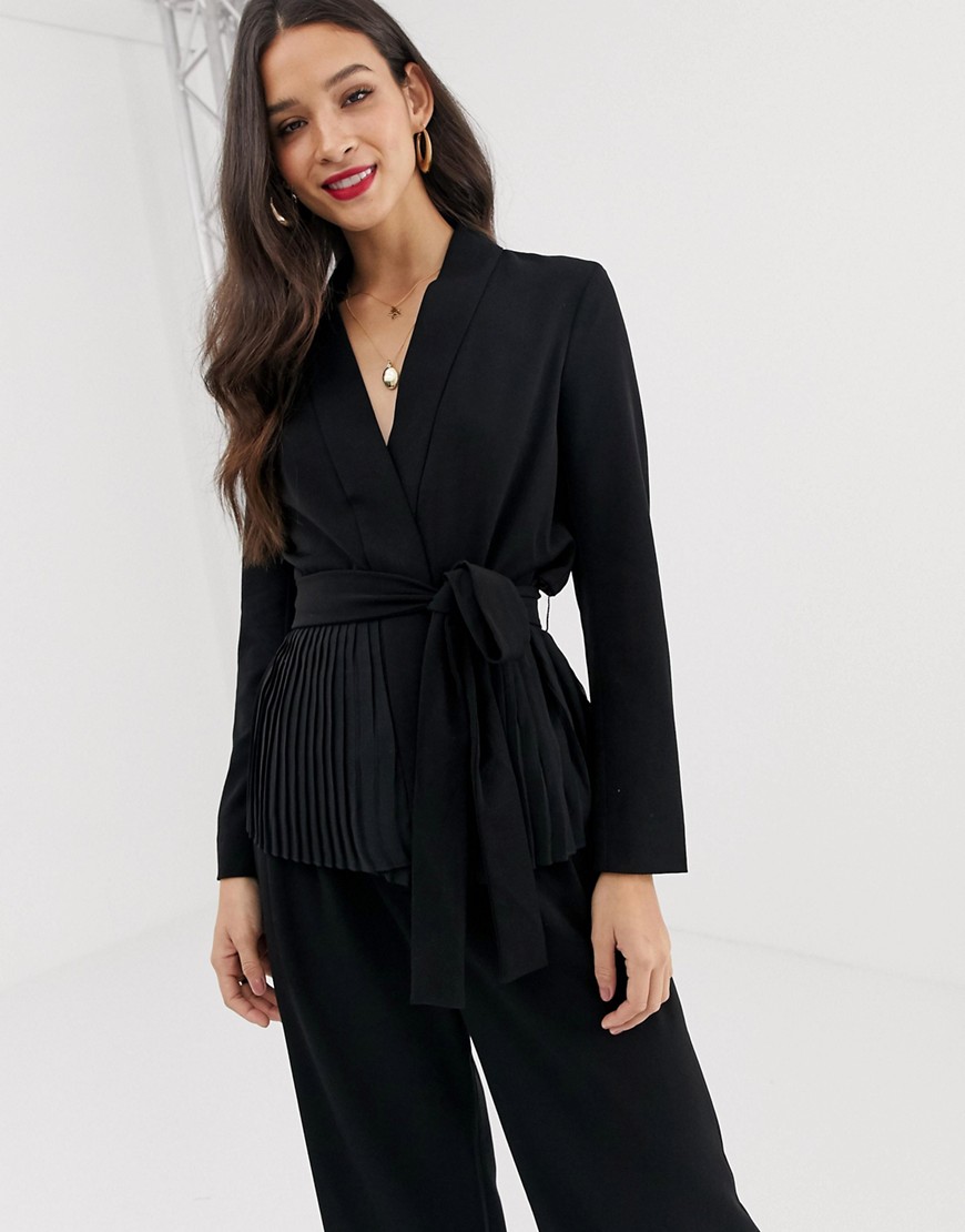 French Connection belted jacket with pleat detail