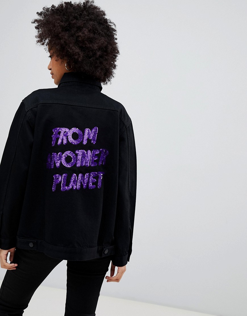 Chorus From Another Planet Denim Sequined Denim Jacket