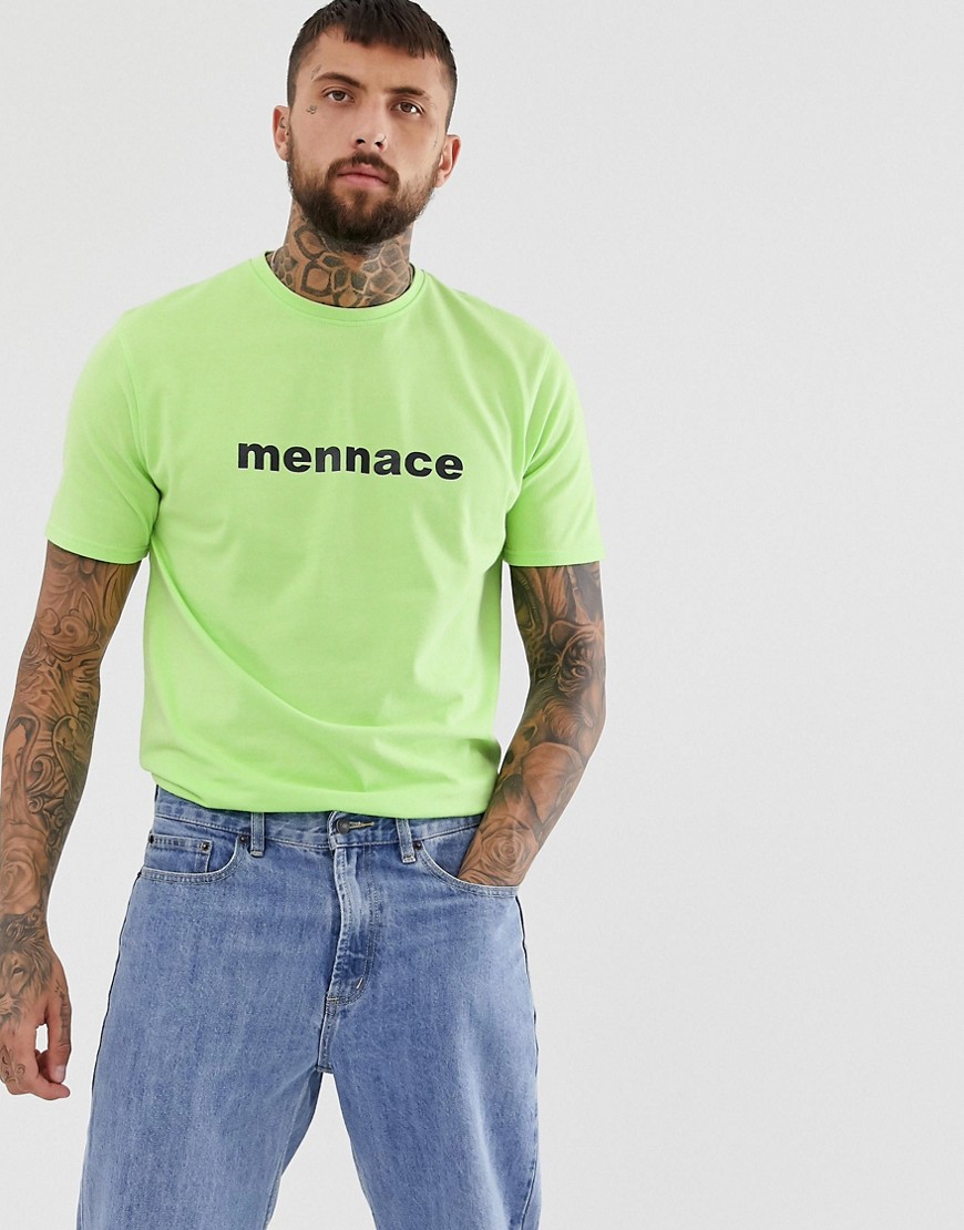 Mennace t-shirt with logo in lime