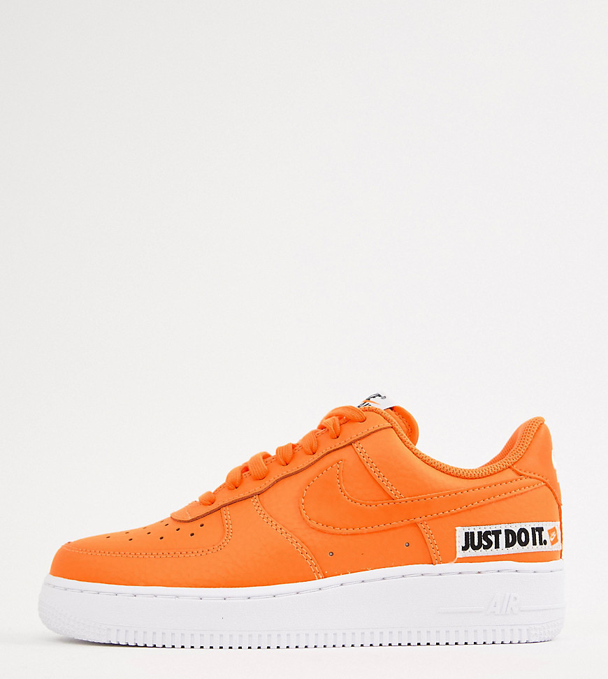 Nike Orange With Just Do It Logo Air Force 1'07 Lv8 Jdi Trainers