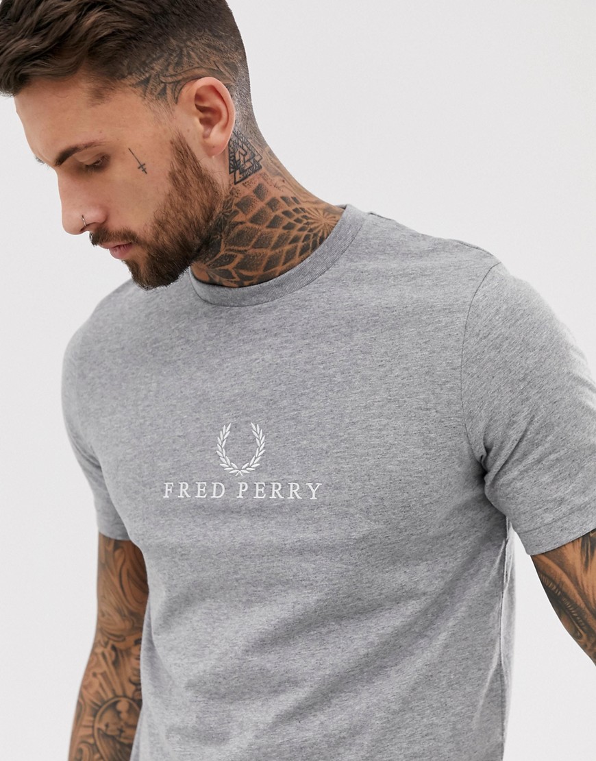 Fred Perry embroidered logo t-shirt in grey