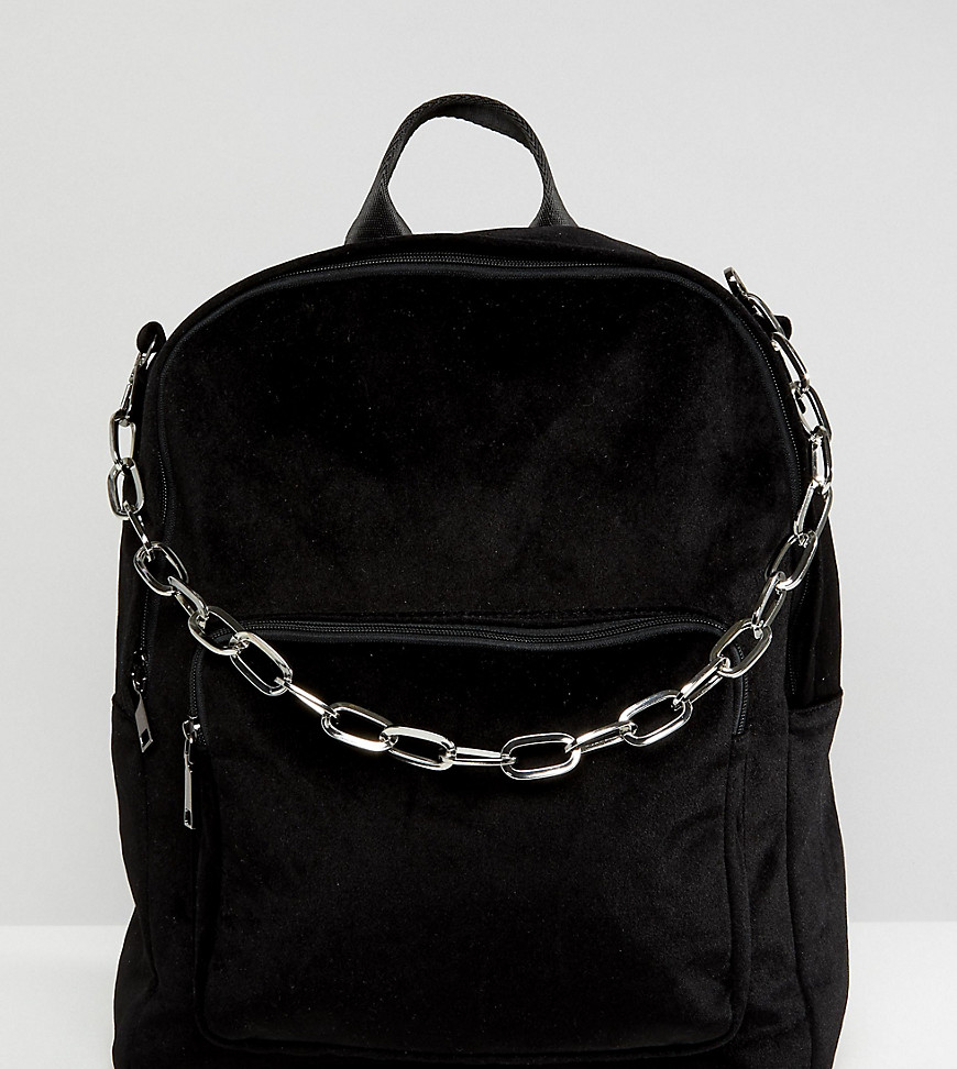 Shikumi Black Back Pack with Industrial Chain Grab Handle - Black