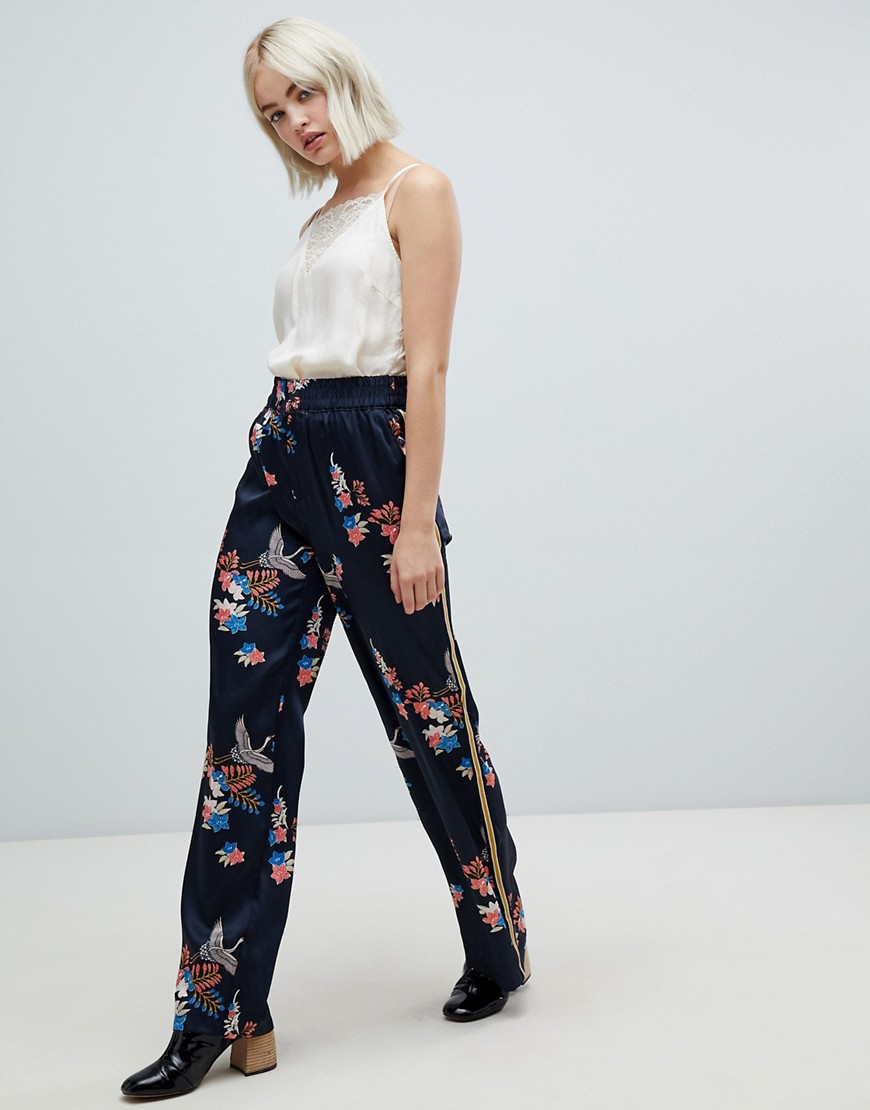 Pepe Jeans Beea floral print wide leg trousers