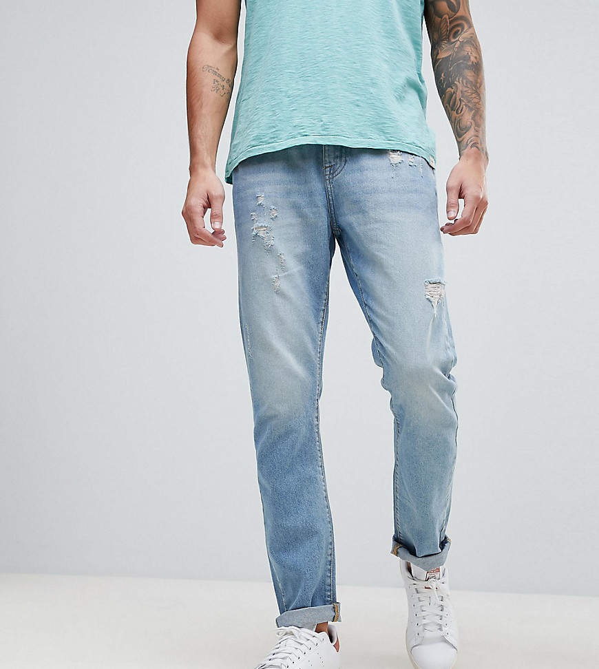 Brooklyn Supply Co Tapered Jeans With Abrasions