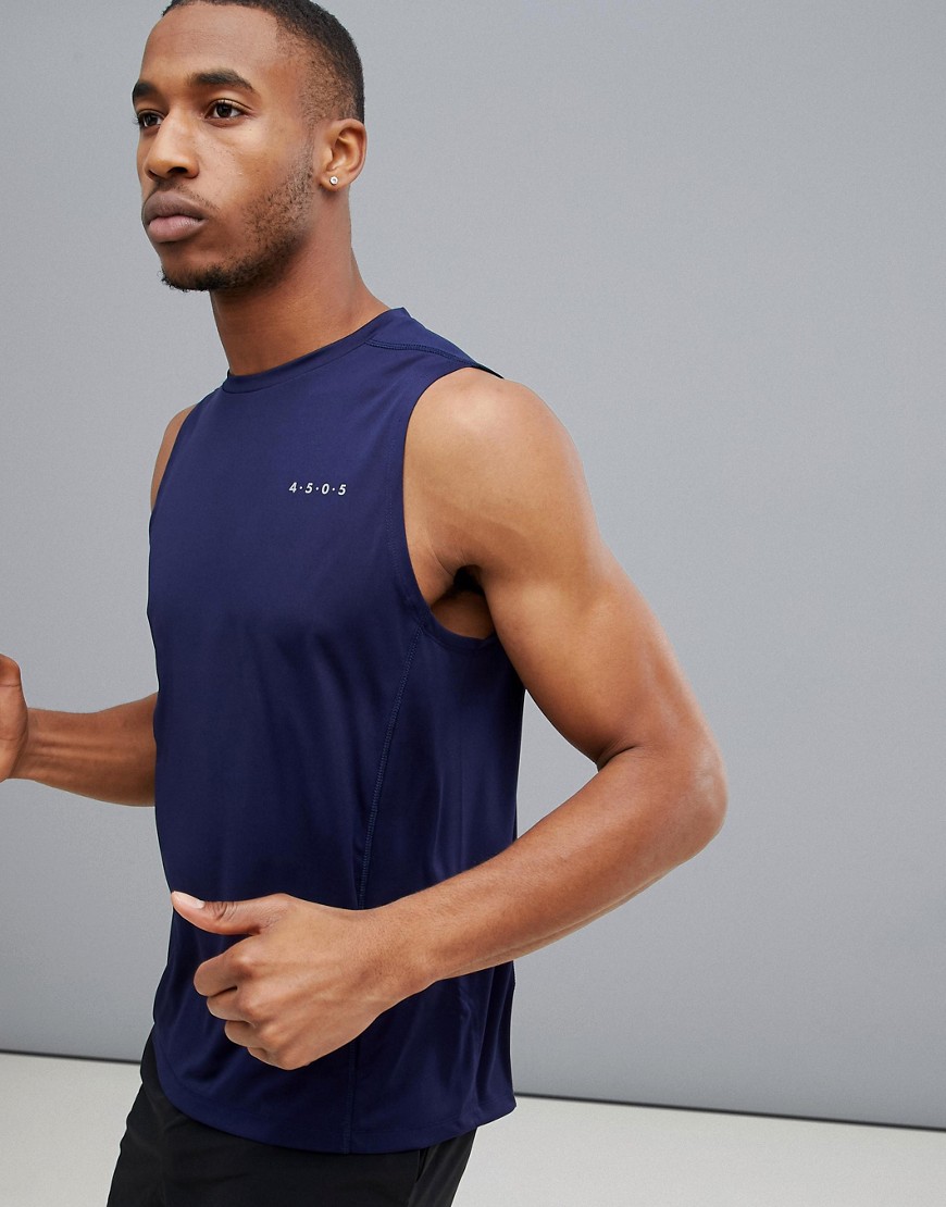 ASOS 4505 training sleeveless t-shirt with quick dry in navy